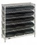 Quantum WR6-36-1236-109CO 36" W x 12" D Chrome Plated 6 Shelves Bin Wire Shelving System