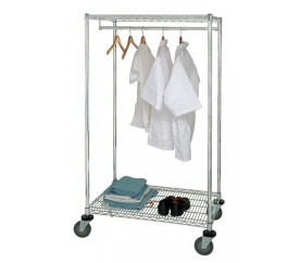 Quantum WRCGR-63-2448 48" W x 24" D Chrome Shelves Wire Garment Rack