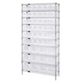 Quantum WR10-230240CL 36" W x 14" D Chrome Plated Finish Bin System Unit