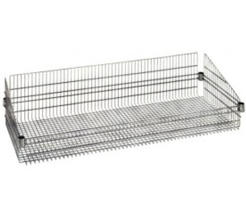 Quantum BSK2448C 24" W x 48" L x 10" H Chrome Plated Post Mount Basket