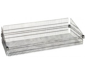 Quantum BSK1848C 18" W x 48" L x 10" H Chrome Plated Post Mount Basket