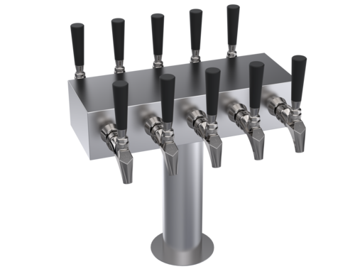 Krowne KDSTC-5S 10 Faucets Stainless Steel Countertop Krowne Double Sided T-Head Tower