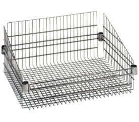 Quantum BSK1824C 18" W x 24" L x 10" H Chrome Plated Post Mount Basket