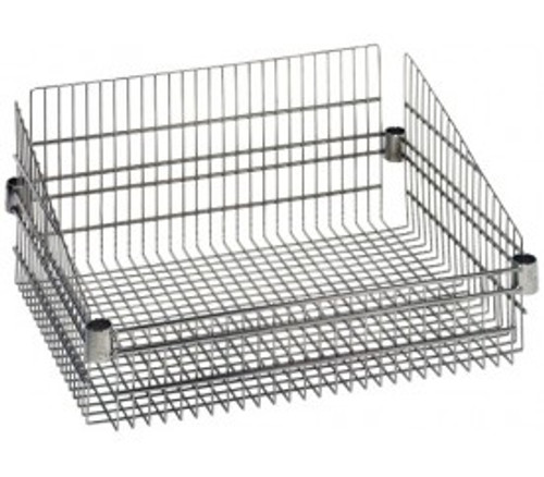 Quantum BSK1824C 18" W x 24" L x 10" H Chrome Plated Post Mount Basket