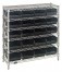 Quantum WR6-36-1236-107CO 36" W x 12" D Chrome Plated 6 Shelves Bin Wire Shelving System