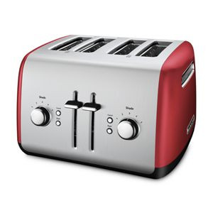 KitchenAid KMT4115ER 4 Slice Long Slot Toaster Empire Red with High-Lift Lever - 120 Volts