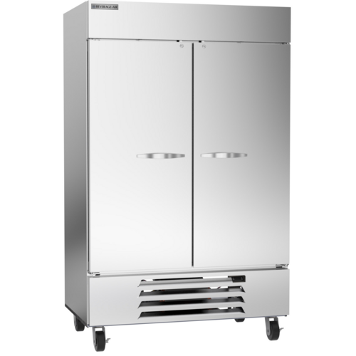 Beverage Air HBF49HC-1 46.2 Cu. Ft. Stainless Steel 2 Lockable Hinged Self-Closing Solid Doors Reach-In Horizon Series Freezer - 115 Volts