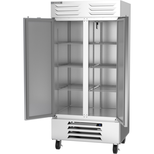 Beverage Air RB35HC-1S 35.08 Cu. Ft. Stainless Steel Solid Door Reach-In Two-Section Vista Refrigerator - 115 Volts