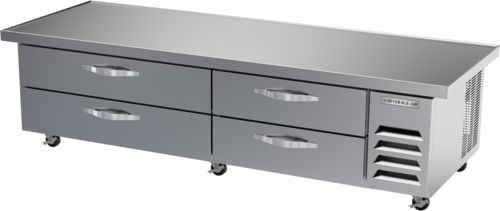 Beverage Air WTFCS84HC-89 17.46 Cu. Ft. Stainless Steel 2-Section Worktop Cook Stand Freezer - 115 Volts