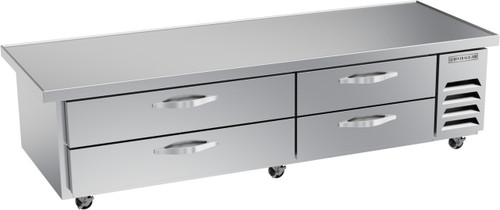 Beverage Air WTFCS84HC-89 17.46 Cu. Ft. Stainless Steel 2-Section Worktop Cook Stand Freezer - 115 Volts