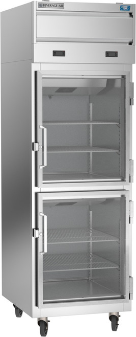 Beverage Air CT12-12HC-1HG 9 Cu .Ft. Stainless Steel Reach-In Two-Section Cross Temp Convertible Refrigerator or Freezer - 115 Volts