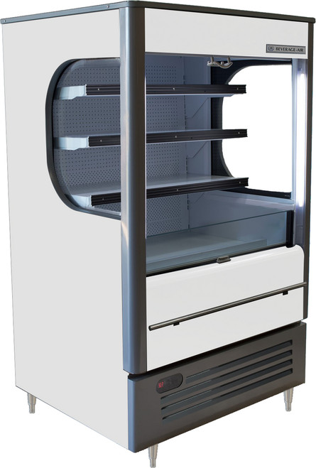 Beverage Air VMHC-7-1-W 8 Cu. Ft. White Vinyl Vertical Case Vuemax Series Open-Air Merchandiser - 115 Volts