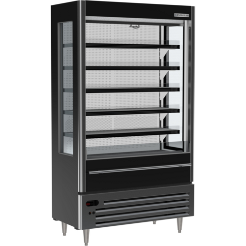 Beverage Air VMHCSL-18-1-B 12.7 Cu. Ft. Black Vinyl Vertical Case Vuemax Series Slim Open-Air Merchandiser - 115 Volts