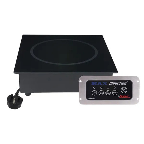 Spring USA SM-653SSU 1 Burner Black Stainless Steel Electric MAX Induction International MultiSurface Hidden Induction Range - 220-240 Volts