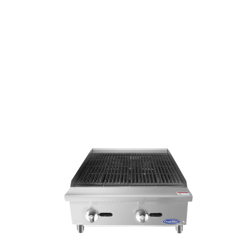 Atosa ATRC-24 24" W Stainless Steel Natural Gas Countertop CookRite Heavy Duty Radiant Charbroiler - 70,000 BTU