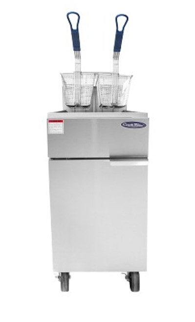 Atosa ATFS-35ES-LP 35 Lbs. Stainless Steel Liquid Propane Floor Model CookRite Fryer - 60,000 BTU