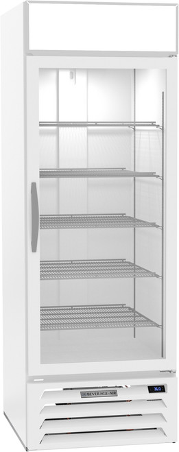 Beverage Air MMR23HC-1-W-WINE 23.32 Cu. Ft. White Reach-In One-Section Glass Door MarketMax Wine Merchandiser - 115 Volts