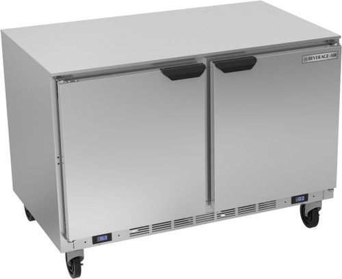 Beverage Air UCRF48AHC 5.31 Cu. Ft. Stainless Steel 2-Section Undercounter Refrigerator or Freezer - 115 Volts