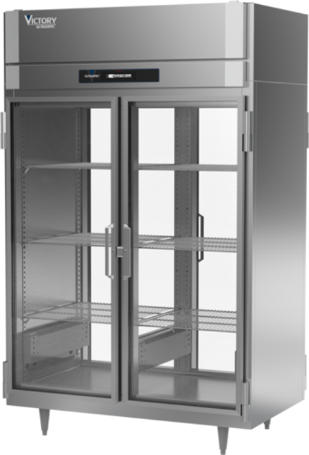 Victory HSA-2D-1-PT-GD 48 Cu. Ft. Stainless Steel Two-Section UltraSpec Series Heated Cabinet - 208-240 Volts