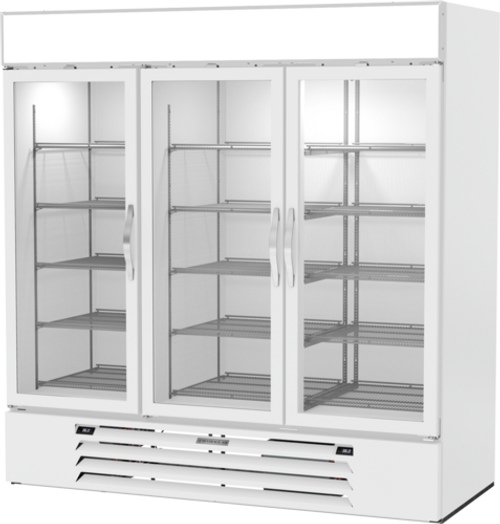Beverage Air MMRR72HC-1-B-WW-WINE 75.13" W White 3-Section Locking Glass Doors Reach-In MarketMax DUAL TEMP Wine Merchandiser - 115 Volts