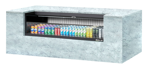 Turbo Air TOM-60UC-W(B)-N 8.6 Cu. Ft. Stainless Steel Deck Only Drop-In Horizontal Open Display Case - 115 Volts