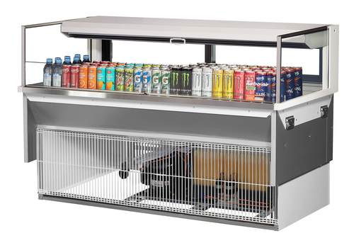 Turbo Air TOM-60L-UFD-W(B)-1SI-N 8 Cu. Ft. Stainless Steel Deck Only Drop-In Horizontal Open Display Case - 115 Volts