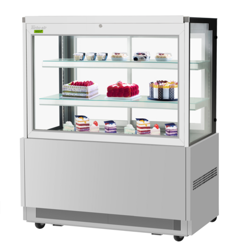 Turbo Air TBP48-54FN-S 17.2 Cu. Ft. Stainless Steel Front Glass Opening 2-Shelf Refrigerated Bakery Display Case - 115 Volts