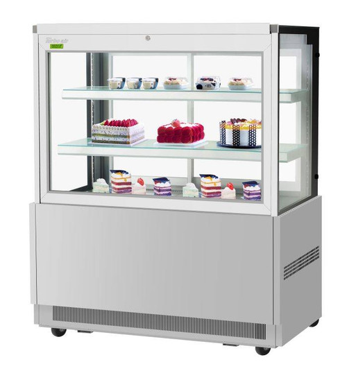 Turbo Air TBP48-54FN-S 17.2 Cu. Ft. Stainless Steel Front Glass Opening 2-Shelf Refrigerated Bakery Display Case - 115 Volts