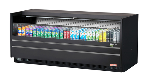 Turbo Air TOM-72UC-W(B)-N 10.4 Cu. Ft. Stainless Steel Deck Only Drop-In Horizontal Open Display Case - 220 Volts