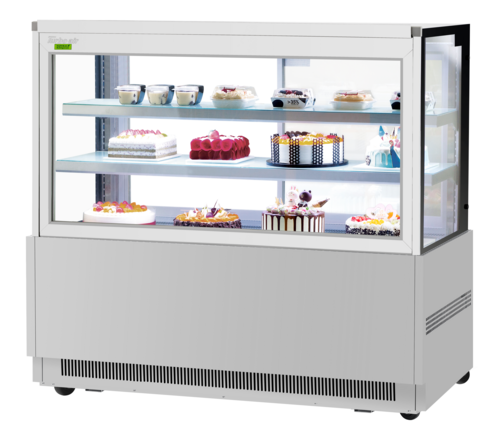 Turbo Air TBP60-54FN-S 21.8 Cu. Ft. Stainless Steel Front Glass Opening 2-Shelf Refrigerated Bakery Display Case - 115 Volts
