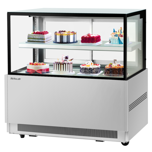 Turbo Air TBP60-46NN-S 15.7 Cu. Ft. Stainless Steel Straight Tempered Glass Front 1 Shelf Refrigerated Bakery Display Case - 115 Volts