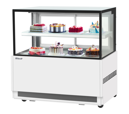 Turbo Air TBP60-46NN-W(B) 15.7 Cu. Ft. White Stainless Steel Straight Tilt-Out Tempered Glass Front 1 Shelf Refrigerated Bakery Display Case - 115 Volts