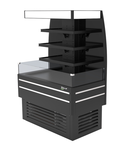 Turbo Air TIOM-48CB-N 11.9 Cu. Ft. Black Island Display Self-Serve Refrigerated Merchandiser - 220 Volts