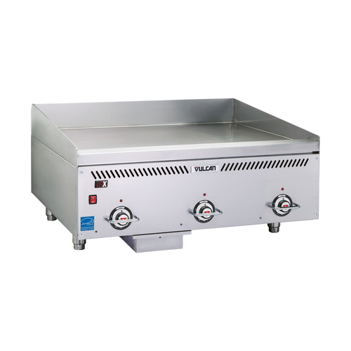 Vulcan VCCG24-IR 24" W Stainless Steel Liquid Propane Countertop Heavy Duty Griddle - 48,000 BTU