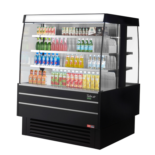 Turbo Air TIOM-48SB-N 17.6 Cu. Ft. Black Island Display Self-Serve Refrigerated Merchandiser - 220 Volts