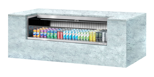 Turbo Air TOM-60UC-S-N 8.6 Cu. Ft. Stainless Steel Deck Only Drop-In Horizontal Open Display Case - 115 Volts