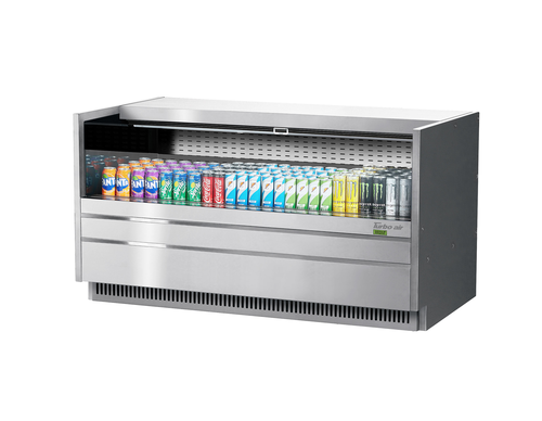 Turbo Air TOM-60UC-S-N 8.6 Cu. Ft. Stainless Steel Deck Only Drop-In Horizontal Open Display Case - 115 Volts