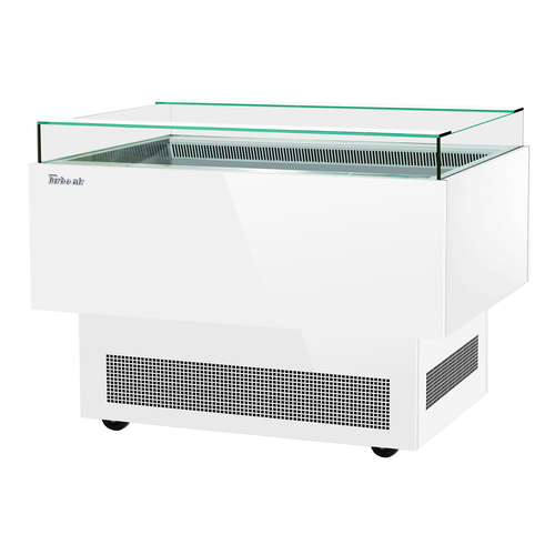 Turbo Air TOS-50PN-W(B) 34" H x 50" White Stainless Steel Open Display Sandwich and Cheese Merchandiser - 115 Volts