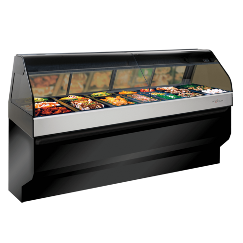 Alto-Shaam ED3SYS-96 96" W Black Stainless Steel Full Service Heated Display Case with Stationary Base - 208 Volts