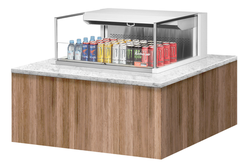 Turbo Air TOM-36L-UF-W(B)-1SI-N 4.6 Cu. Ft. Stainless Steel Deck Only Drop-In Horizontal Open Display Case - 115 Volts