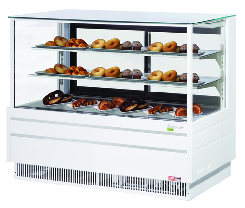 Turbo Air TCGB-60UF-DR-W(B) 19.4 Cu. Ft. White Stainless Steel Full Service Bakery Dry Case - 115 Volts