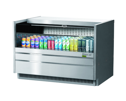Turbo Air TOM-48UC-S-N 6.8 Cu. Ft. Stainless Steel Deck Only Drop-In Horizontal Open Display Case - 115 Volts
