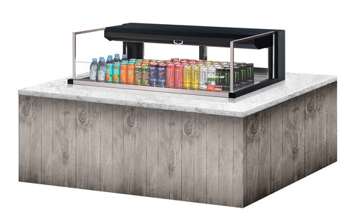 Turbo Air TOM-48L-UFD-W(B)-1SI-N 6.3 Cu. Ft. Stainless Steel Deck Only Drop-In Horizontal Open Display Case - 115 Volts