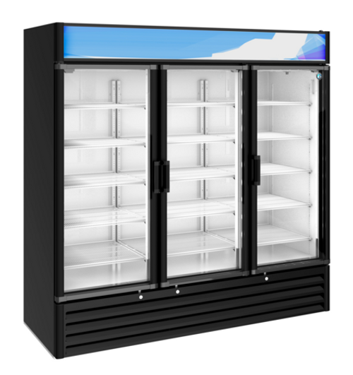 Hoshizaki RM-65-HC-BLK 56.04 Cu. Ft. Black Aluminum Reach-In Refrigerated Merchandiser - 115 Volts