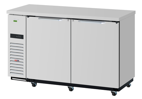 Turbo Air TBB-24-60SSD-N6 16.46 Cu. Ft. Stainless Steel Solid Doors Super Deluxe Narrow Back Bar Cooler - 115 Volts