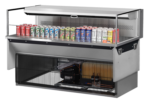 Turbo Air TOM-60L-UF-S-1SI-N 8 Cu. Ft. Stainless Steel Deck Only Drop-In Horizontal Open Display Case - 115 Volts