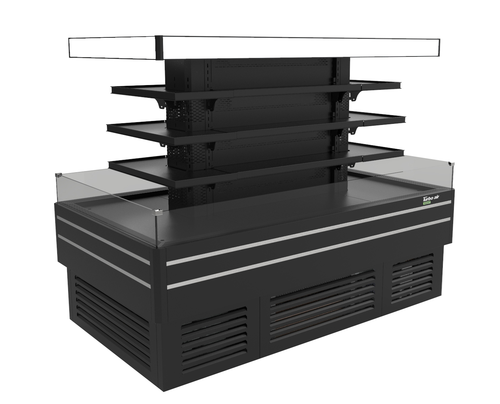 Turbo Air TIOM-36CSCB-N 41.9 Cu. Ft. Black Island Display Self-Serve Refrigerated Merchandiser - 220 Volts