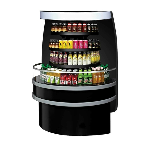 Turbo Air TIOM-48RB-N 5.6 Cu. Ft. Black Island Display Self-Serve Refrigerated Merchandiser - 220 Volts