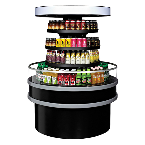 Turbo Air TIOM-48RRB-N 11.2 Cu. Ft. Black Island Display Self-Serve Refrigerated Merchandiser - 220 Volts