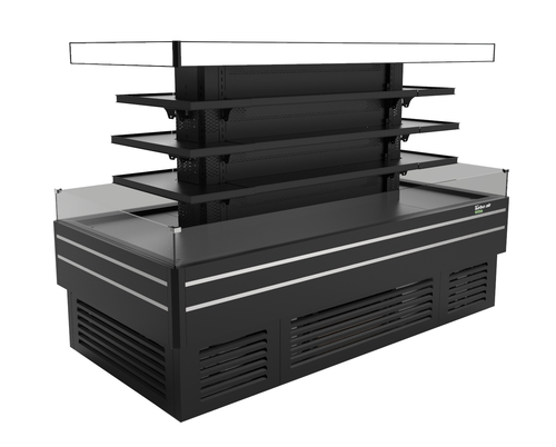 Turbo Air TIOM-48CSCB-N 47.9 Cu. Ft. Black Island Display Self-Serve Refrigerated Merchandiser - 220 Volts